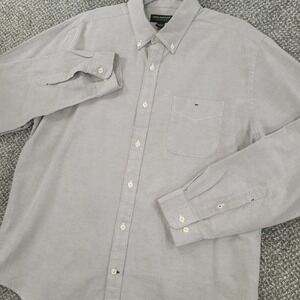 John Bartlett Consensus Mens Large Gray Cotton Button Down Long Sleeve Shirt